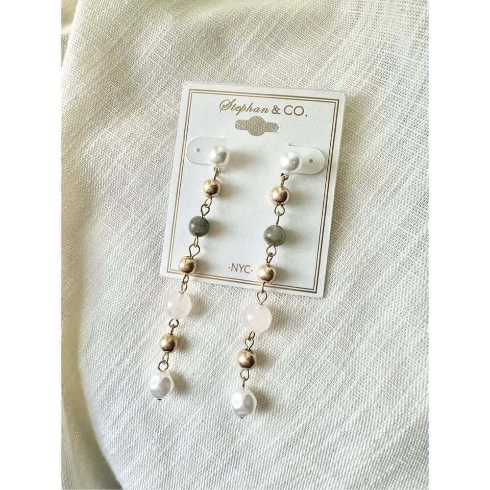 Nordstrom Gold and Pink Dangle Earrings